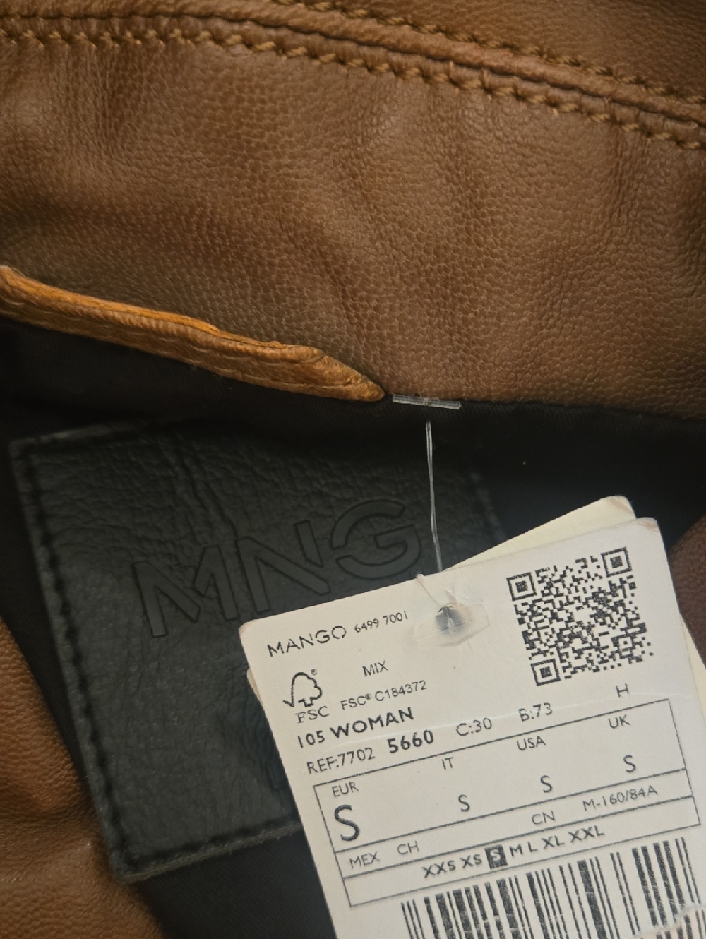 Mango Bronw 100% leather jacket - Picture 9 of 9